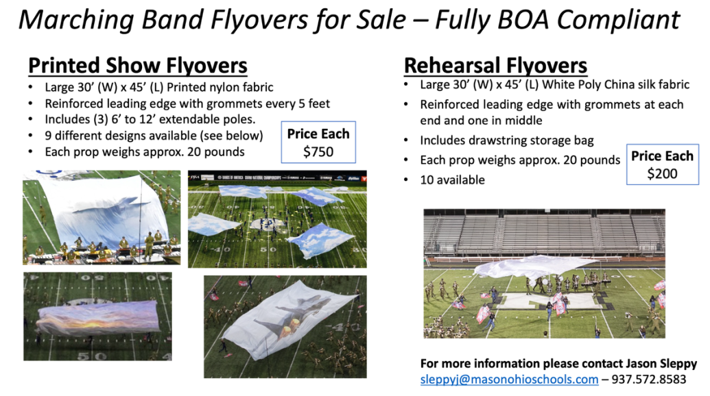 Marching Band Flyovers for Sale banner